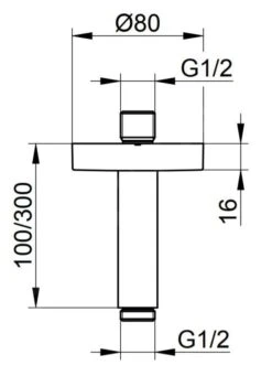 Alternative view of Keuco Elegance - Douchearm Voor Wandaansluiting, Lengte 300 Mm, Aluminium 51689170300