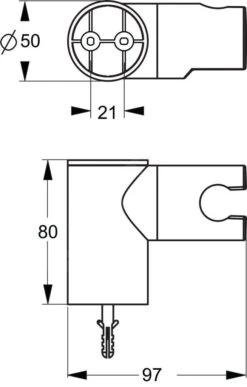 Alternative view of Ideal Standard Idealrain - Handdouchehouder Draaibaar, Voor Idealrain M&S Handdouches, Chroom B9468AA
