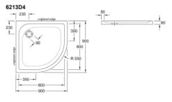 Alternative view of Villeroy & Boch O.novo Plus - Douchebak, 900x900 Mm, Anti-slip, Alpine Wit 6213D401