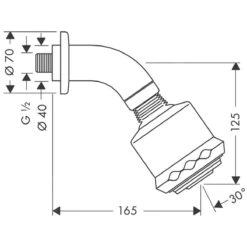 Alternative view of Hansgrohe Clubmaster - Hoofddouche Met Douchearm, 3jet, Chroom 27475000