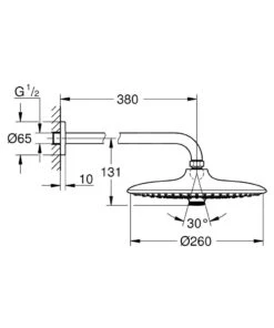 Alternative view of Grohe Euphoria SmartControl - Hoofddouche 260 Mm, 3 Stralensoorten, Douchearm 380 Mm, Chroom 26458000