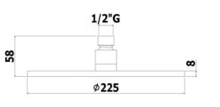 Alternative view of Paffoni Stick - Hoofddouche, Diameter 225 Mm, Mat Zwart ZSOF074NO