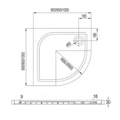 Alternative view of Mereo Douchebakken - Douchebak 900x900 Mm, Gelcoat, Wit CV45M