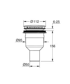 Alternative view of Grohe Afvoergarnituren - Afvoergarnituur Voor Douchebakken, Afvoer Aan Onderkant, Alpine Wit 49533SH0