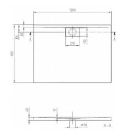 Alternative view of Villeroy & Boch Architectura MetalRim - Douchebak, 900x1200 Mm, Stone White UDA1290ARA248V-RW