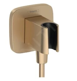 Hansgrohe Fixfit - Muuraansluitbocht Met Handdouchehouder, Geborsteld Brons 26887140