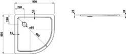 Alternative view of Laufen Platina - Douchebak 900x900 Mm, Met Geluiddempende Pads, Wit H2150080000401