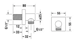 Alternative view of Duravit Toebehoren - Wandaansluitbocht, Chroom UV0630011010