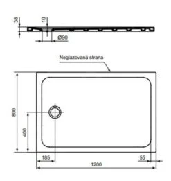 Alternative view of Ideal Standard Connect 2 - Douchebak, 1200x800 Mm, Afvoer Links, Wit R037401