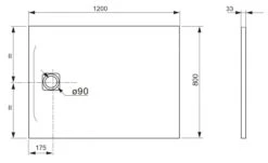 Alternative view of Laufen Pro - Douchebak 1200x800 Mm, Mat Betongrijs H2109520790001