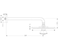 Alternative view of Hansgrohe Raindance - Hoofddouche 240, 1 Straalsoort, EcoSmart 9l/min, Douchearm 390 Mm, Chroom 27461000