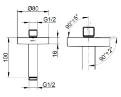 Alternative view of Keuco Elegance - Douchearm Voor Wandaansluiting, Lengte 100 Mm, Mat Zwart 51689370100