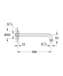 Alternative view of Grohe Rainshower - Douchearm 286 Mm ,chroom 28576000
