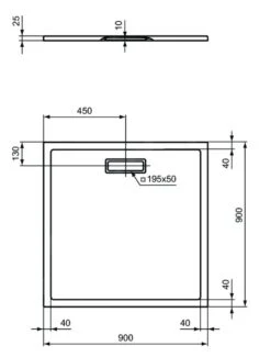 Alternative view of Ideal Standard Ultra Flat New - Douchebak 900x900 Mm, Wit T446701