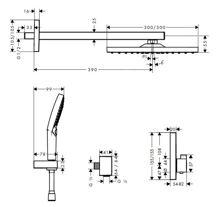 Hansgrohe Raindance E - Doucheset 300 Met ShowerSelect Inbouw Thermostaatkraan, Mat Zwart 27939670 4 Hansgrohe Raindance E - Doucheset 300 Met ShowerSelect Inbouw Thermostaatkraan, Mat Zwart 27939670 - Afbeelding 2
