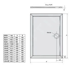 Alternative view of Polysan Karia - Douchebak, 1200x800 Mm, Wit 48511