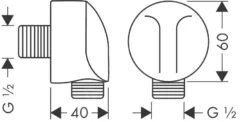 Alternative view of Hansgrohe Fixfit - Muuraansluitbocht E Zonder Terugslagklep, Mat Zwart 27454670