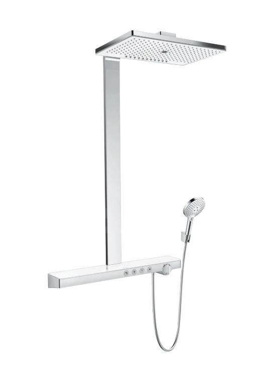 Hansgrohe Rainmaker Select - Showerpipe 460 Doucheset Met Thermostaat, 3 Functies, Wit/chroom 27106400 3 Hansgrohe Rainmaker Select - Showerpipe 460 Doucheset Met Thermostaat, 3 Functies, Wit/chroom 27106400