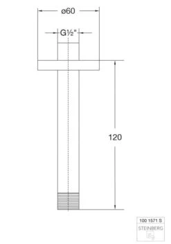 Alternative view of Steinberg 100 - Plafond Douchearm, 120 Mm, Mat Zwart 100 1571 S