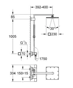Alternative view of Grohe Grohtherm Cube - Regendouchesysteem, Chroom 26087000