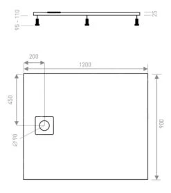 Alternative view of Lansanit LitLUX - Douchebak 1200x900 Mm, Wit LITLUX-90X120