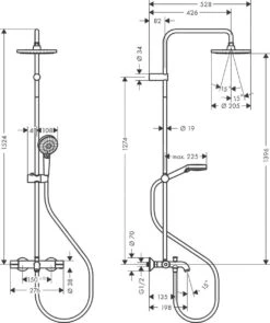 Alternative view of Hansgrohe Vernis Blend - Doucheset Showerpipe 200 Met Badthermostaat, Chroom 26274000