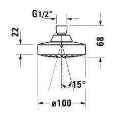 Alternative view of Duravit Douches - Hoofddouche, Diameter 100 Mm, Wit/chroom UV0660022010