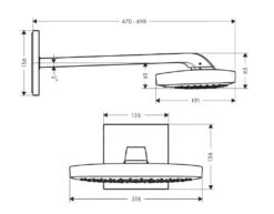 Alternative view of Hansgrohe Raindance Select E - Hoofddouche 300 Mm 3jet Douchearm 390 Mm, Wit/chroom 26468400