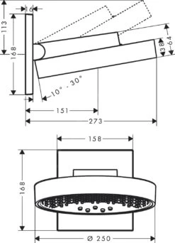 Alternative view of Hansgrohe Rainfinity - Hoofddouche 250 Met Douchearm, 3jet, Chroom 26232000