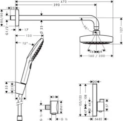 Alternative view of Hansgrohe Raindance Select E - Doucheset 300 Met ShowerSelect Thermostaat, 2jet, Chroom 27296000