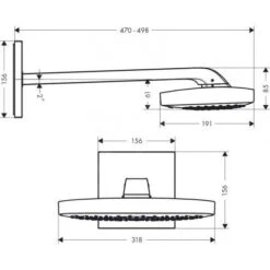 Alternative view of Hansgrohe Raindance Select E - Hoofddouche 300 Mm 3jet Douchearm 390 Mm, Chroom 26468000