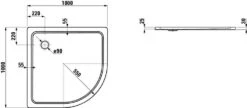 Alternative view of Laufen Platina - Douchebak Met Geluiddempende Pads, 1000x1000 Mm, Wit H2150090000401