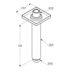 Alternative view of Kludi A-Qa - Douchearm 150 Mm, Chroom 6653505-00