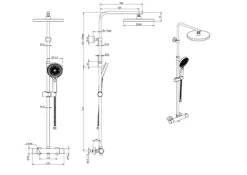 Alternative view of Kielle Aura - Doucheset Met Thermostaat, 260 Mm, 3jet, Mat Zwart 20602014