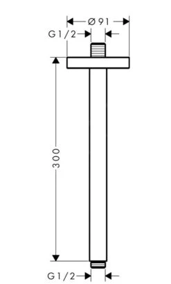 Alternative view of Axor Douche Programma - Douchearm Plafond, 300 Mm, Chroom 26433000