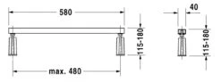 Alternative view of Duravit Toebehoren - Potenset Voor D-Code Baden En Douchebakken, Met Lengte > 1000 Mm 790127000000000