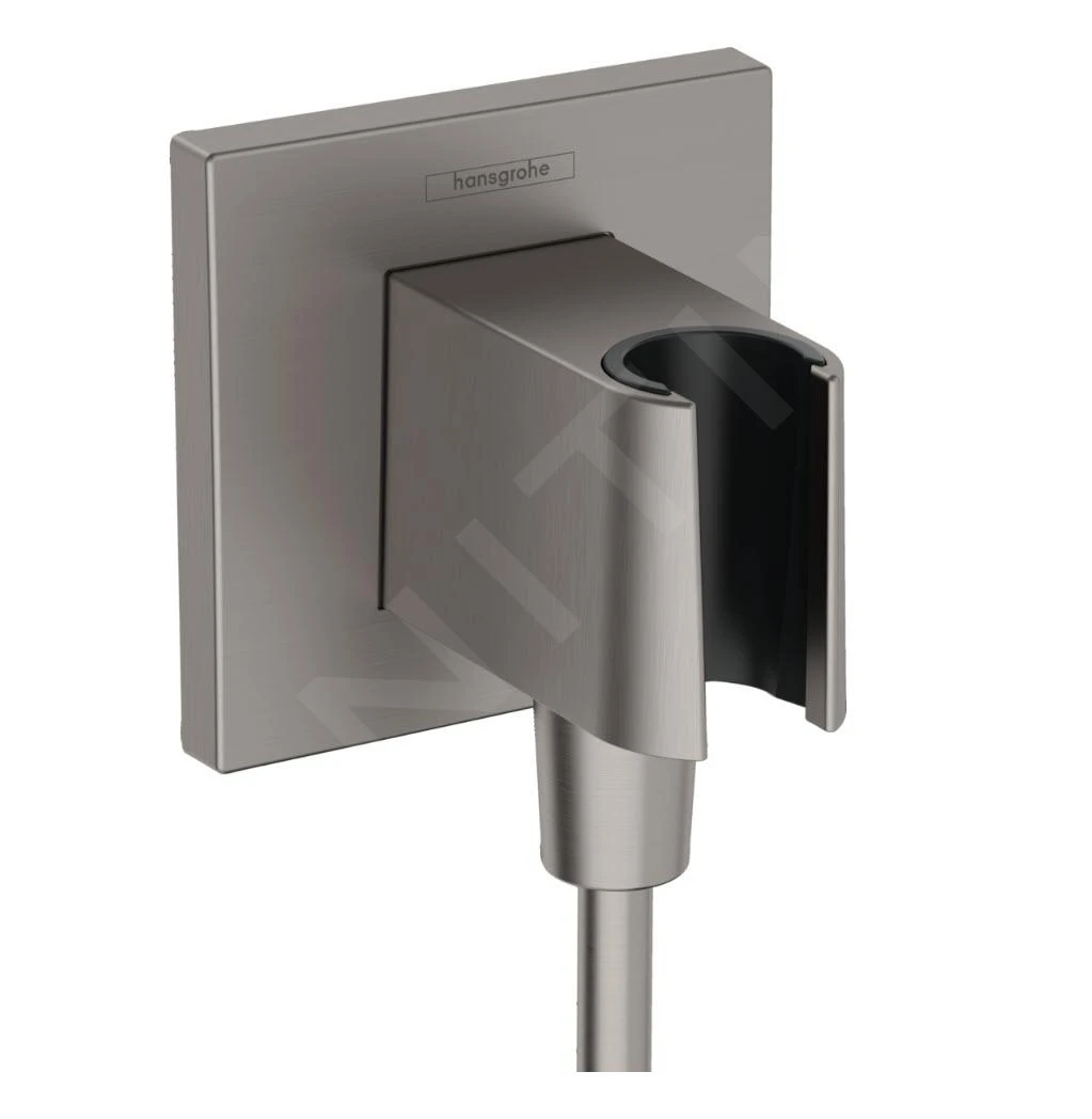 Hansgrohe Fixfit - Muuraansluitbocht Met Handdouchehouder, Geborsteld Zwart Chroom 26889340 3 Hansgrohe Fixfit - Muuraansluitbocht Met Handdouchehouder, Geborsteld Zwart Chroom 26889340