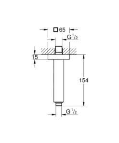 Alternative view of Grohe Rainshower - Plafondbevestiging 154 Mm, Chroom 27711000