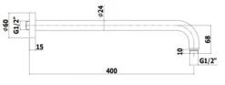 Alternative view of Paffoni Stick - Douchearm, Lengte 400 Mm, Mat Zwart ZSOF034NO