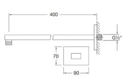Alternative view of Steinberg 120 - Douchearm, 400 Mm, Geborsteld Nikkel 120 7910 BN