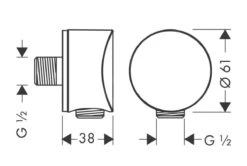 Alternative view of Hansgrohe Fixfit - Wandaansluitbocht S Met Terugslagklep, Geborsteld Zwart Chroom 26453340