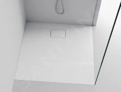 Sapho Acora - Douchebak 900x900 Mm, Gegoten Marmer, Decor Witsteen AC002 -Grohe Winkel f064cd43f8fadf182a33c7a5