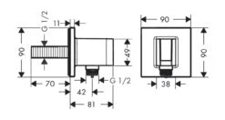 Alternative view of Hansgrohe Fixfit - Muuraansluitbocht Met Handdouchehouder, Geborsteld Zwart Chroom 26889340