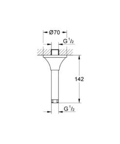 Alternative view of Grohe Grandera - Douchearm Plafond, 142 Mm, Chroom 27978000