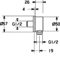 Alternative view of Hansa Aansluitbochten - Wandaansluitocht, Chroom 44250100