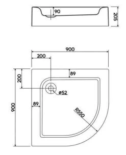 Alternative view of Kolo Standard Plus - Acrylaat Douchebak, Kwartronde 900x900 Mm, Wit XBN1490000