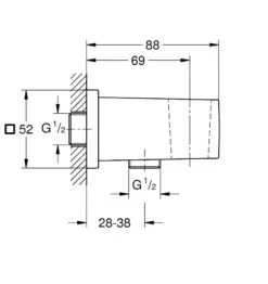 Alternative view of Grohe Euphoria Cube - Wandaansluitbocht, Geborsteld Cool Sunrise 26370GN0