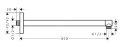 Alternative view of Axor Douche Programma - Douchearm, 39 Cm, Geborsteld Zwart Chroom 26436340