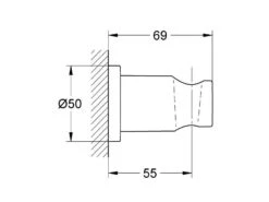 Alternative view of Grohe Rainshower - Wanddouchehouder, Supersteel 27074DC0