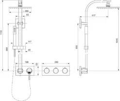 Alternative view of Ideal Standard Archimodule - Doucheset 300 Met Inbouwthermostaat, 1jet, Chroom A1558AA